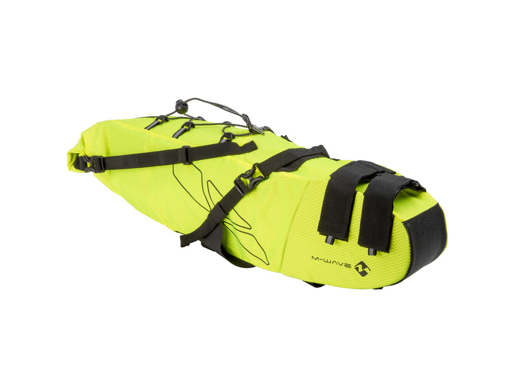 M Wave Rough Ride   Cykeltaske Til Sadel   100% Vandtæt   Neongul   Str. 11 Liter fra M-wave