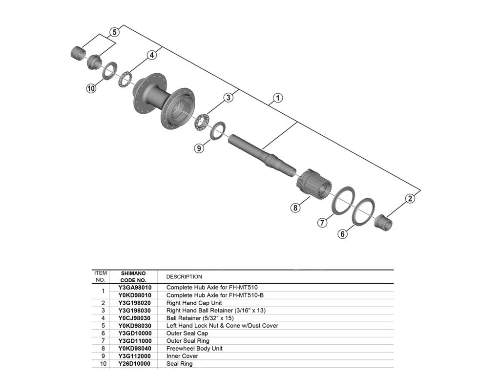 Mt510   Akselsæt Til Bagnav   E Thru 12mm Med142mm Lang Aksel fra Shimano