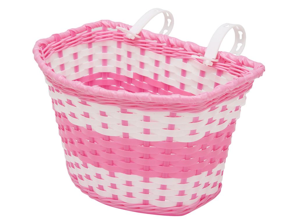 Kurv I Plast Til Juniorcykler   Rosa fra Oxc