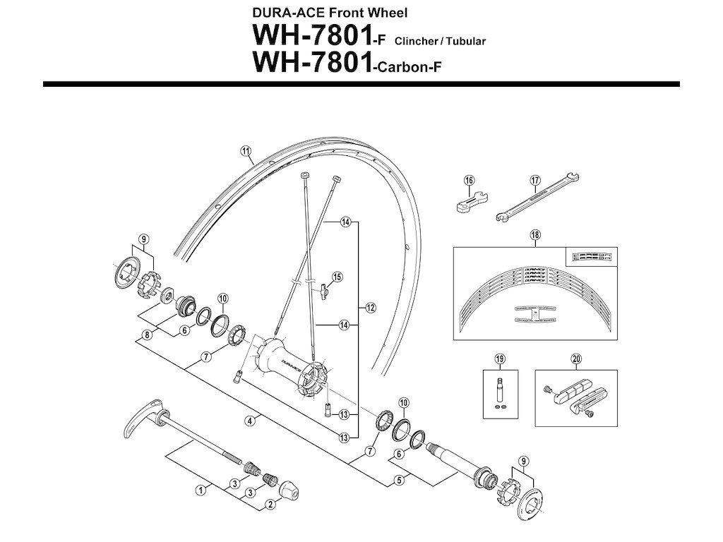 Wh7801 Sl Foraksel Komplet   99,3mm Lang fra Shimano