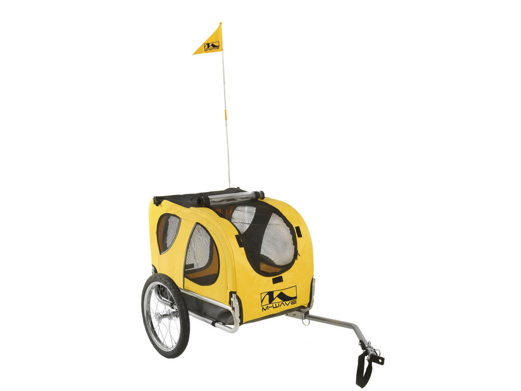 M Wave Stalwart Pet   Cykeltrailer   Foldbar   Til Hund   Max Vægt 30 Kg   Gul Sort fra M-wave