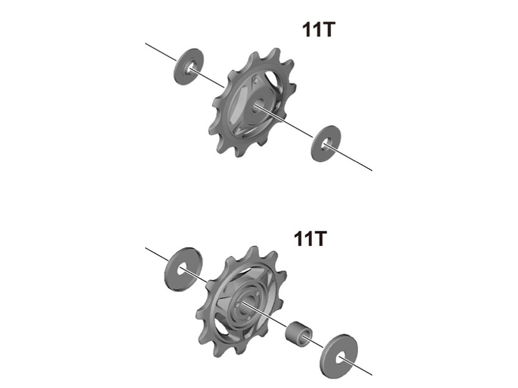 Pulleyhjul I Sæt Til Bagskifter Model Rd R7100 fra Shimano