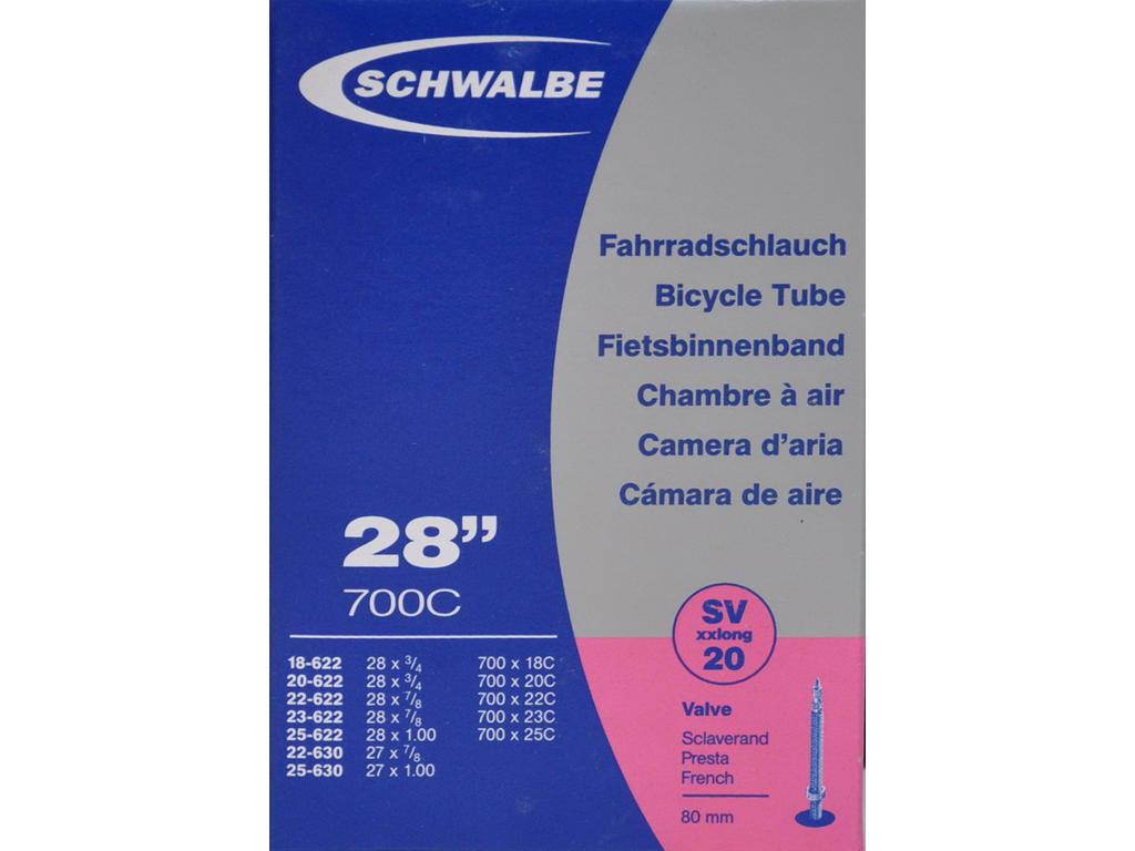 Slange 700x18 25c X Light Med 80mm Racer Ventil Sv20 fra Schwalbe