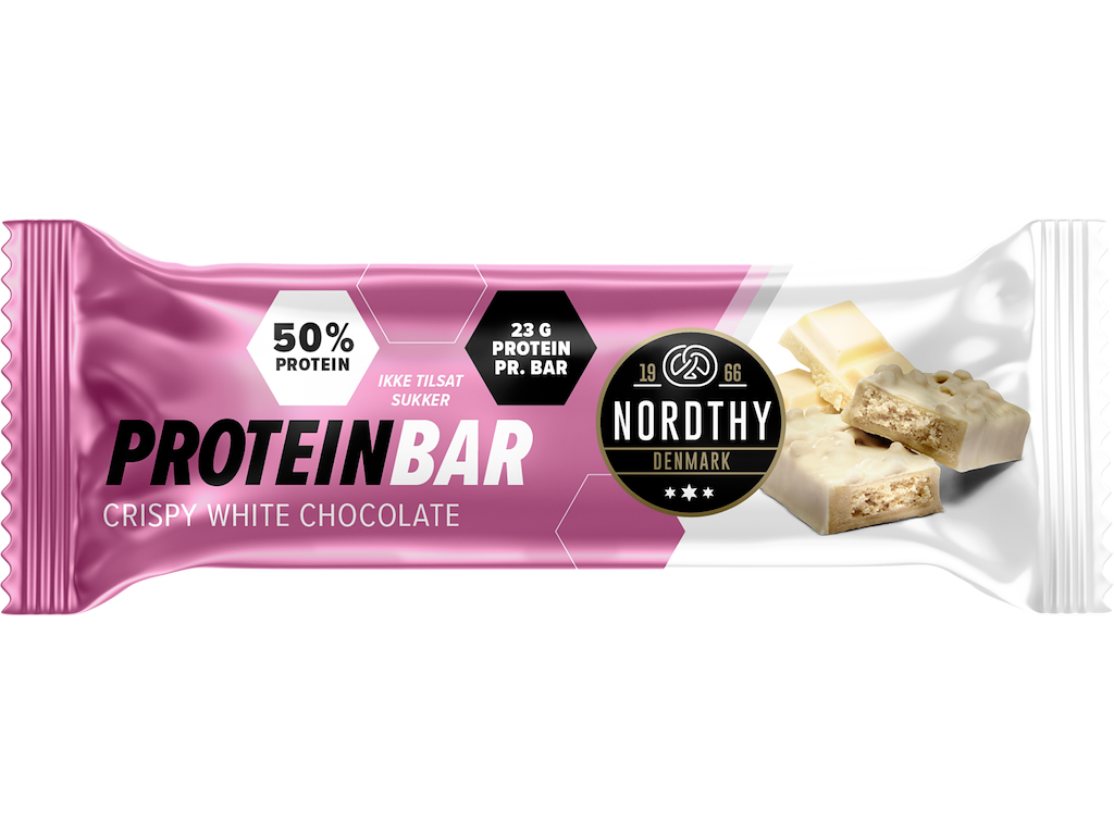 Proteinbar   Crispy White Chocolate   45g fra Nordthy