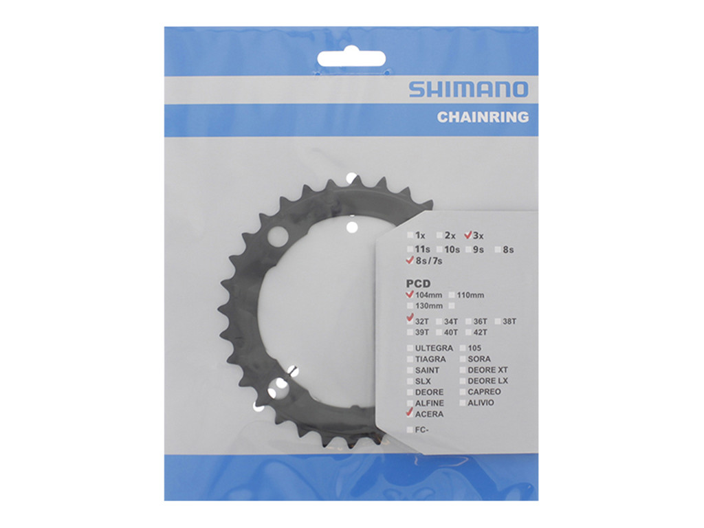 Acera   32 Tands Klinge Mtb   Bcd104   Sort   Fc M361 fra Shimano