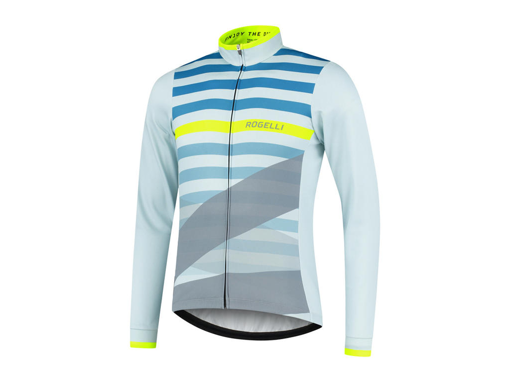 Stripe   Cykeltrøje   Lange ærmer   Grå Grøn Gul   Str. 2xl fra Rogelli
