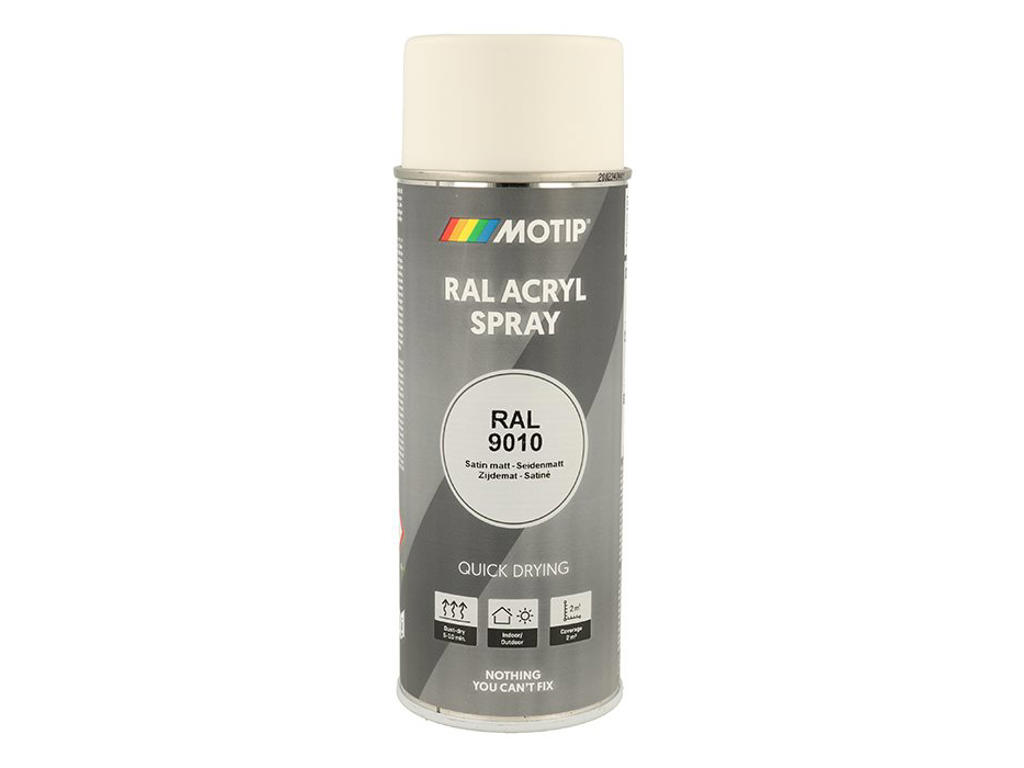 Ral 9010   Lak   Satin Matt Pure White fra Motip