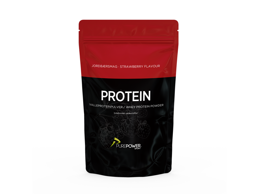Proteinpulver   Valleproteindrik   Jordbær 400 G fra Purepower