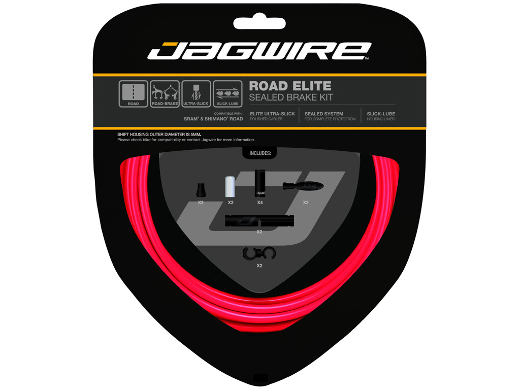 Road Elite Sealed   Bremsekabelsæt Med Sts El   Rød fra Jagwire