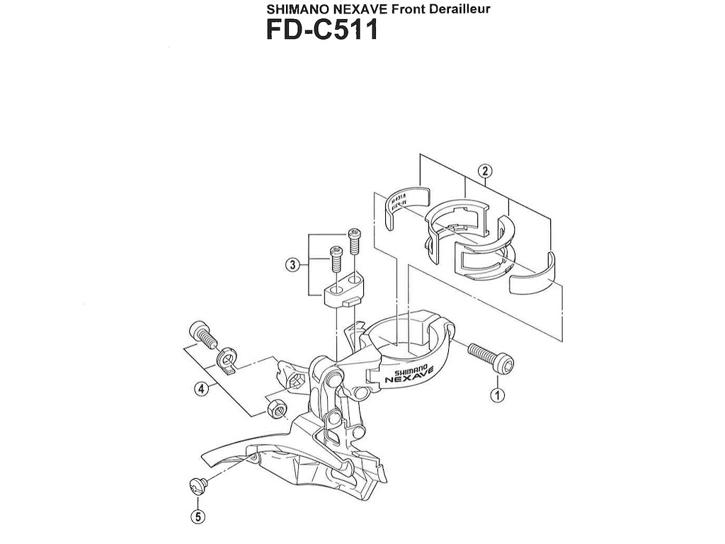 Nexave Justeringsskrue Og Plade Til Fd C511 fra Shimano