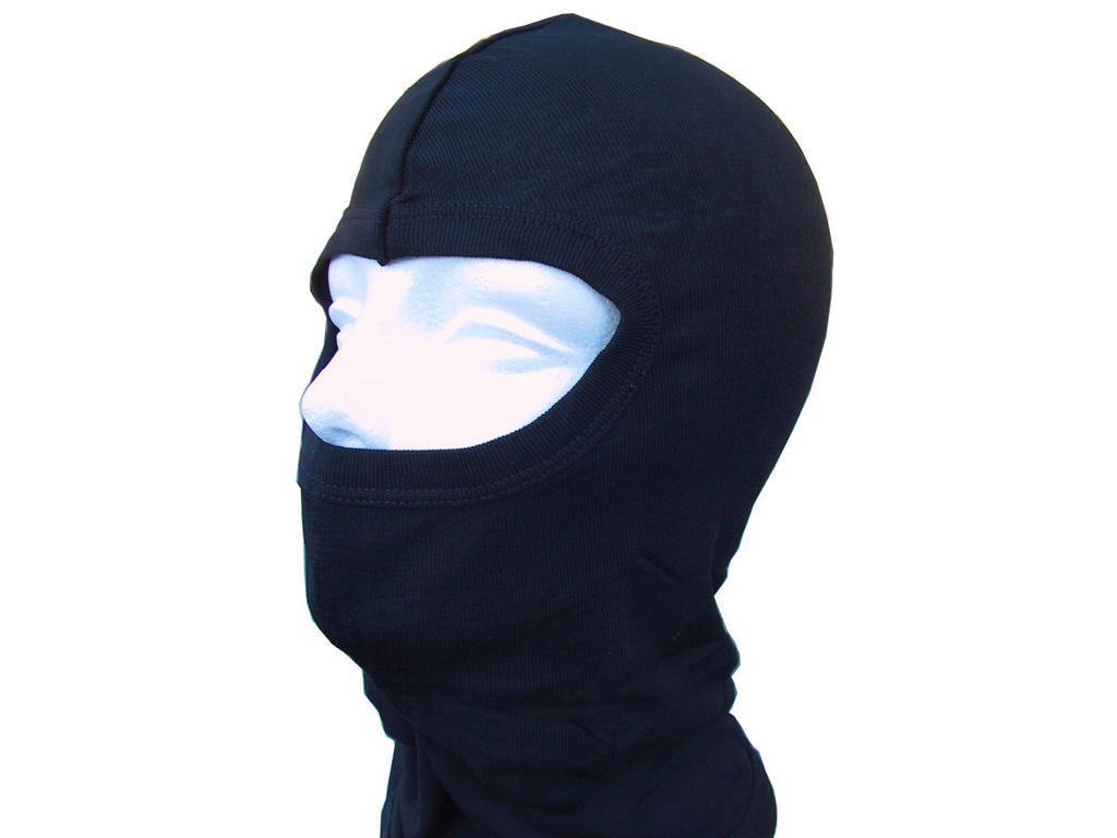 Balaclava Hjelmhue Fullface Bomuld I Unisize Sort fra Bikepartner