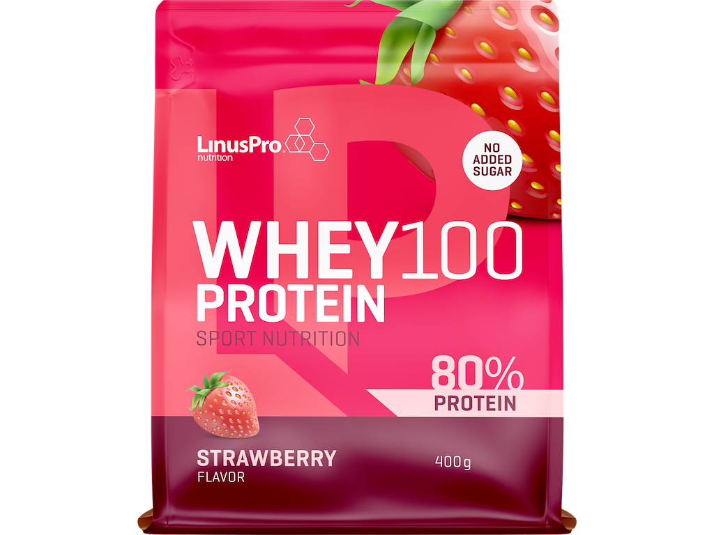 Whey100   Jordbær   400g fra Linuspro