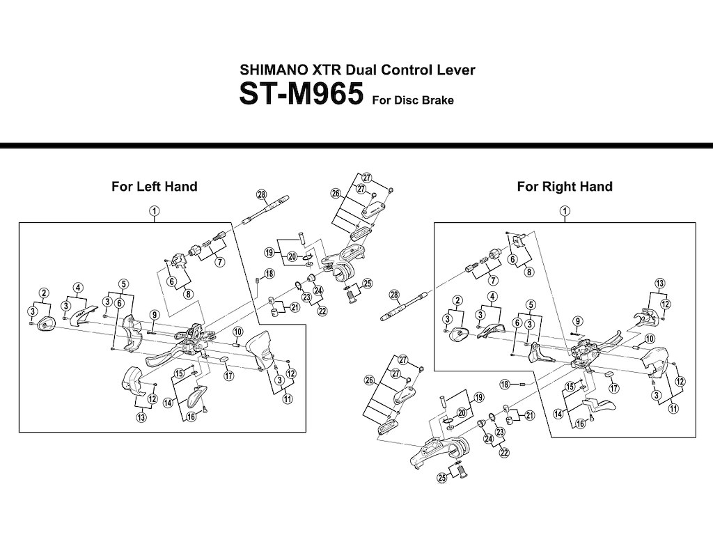 Xtr Skiftegrebsenhed Venstre Til St M965 fra Shimano