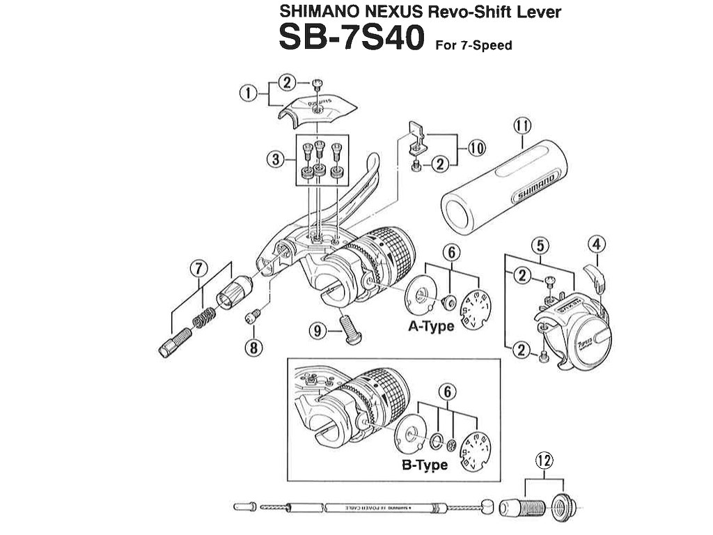 Nexus 7 Indikator Til Revo Greb Unit A Til Model Sb 7s40 fra Shimano