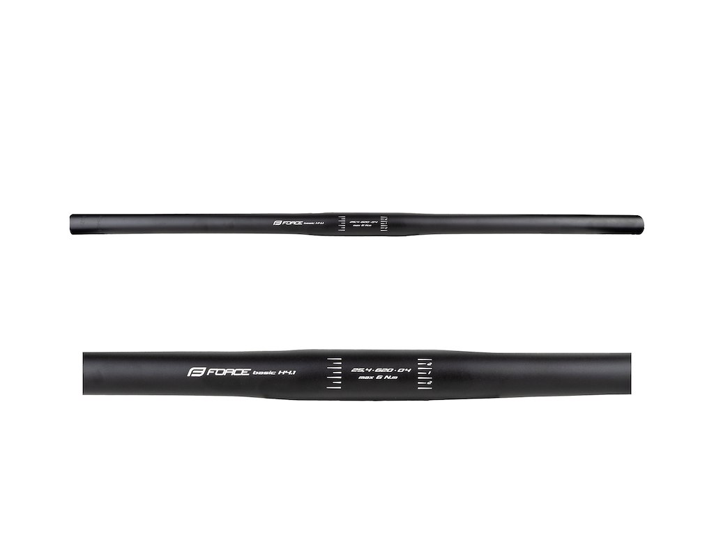 Basic H4.1 Styr Mtb Flat 25,4 600 Mm Aluminium Mat Sort fra Force