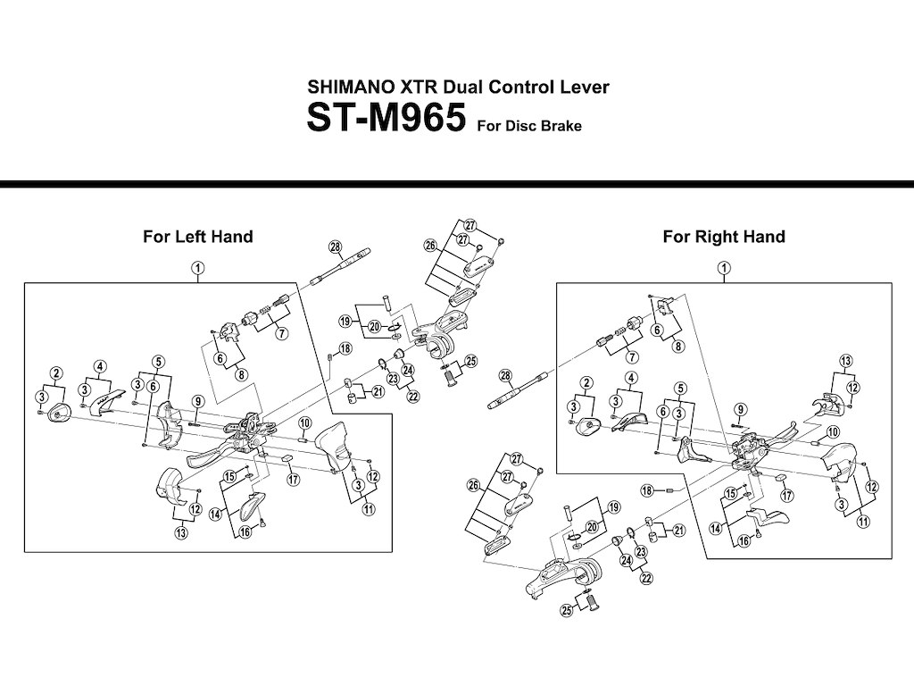 Skiftegrebsenhed Højre Til St M965 fra Shimano