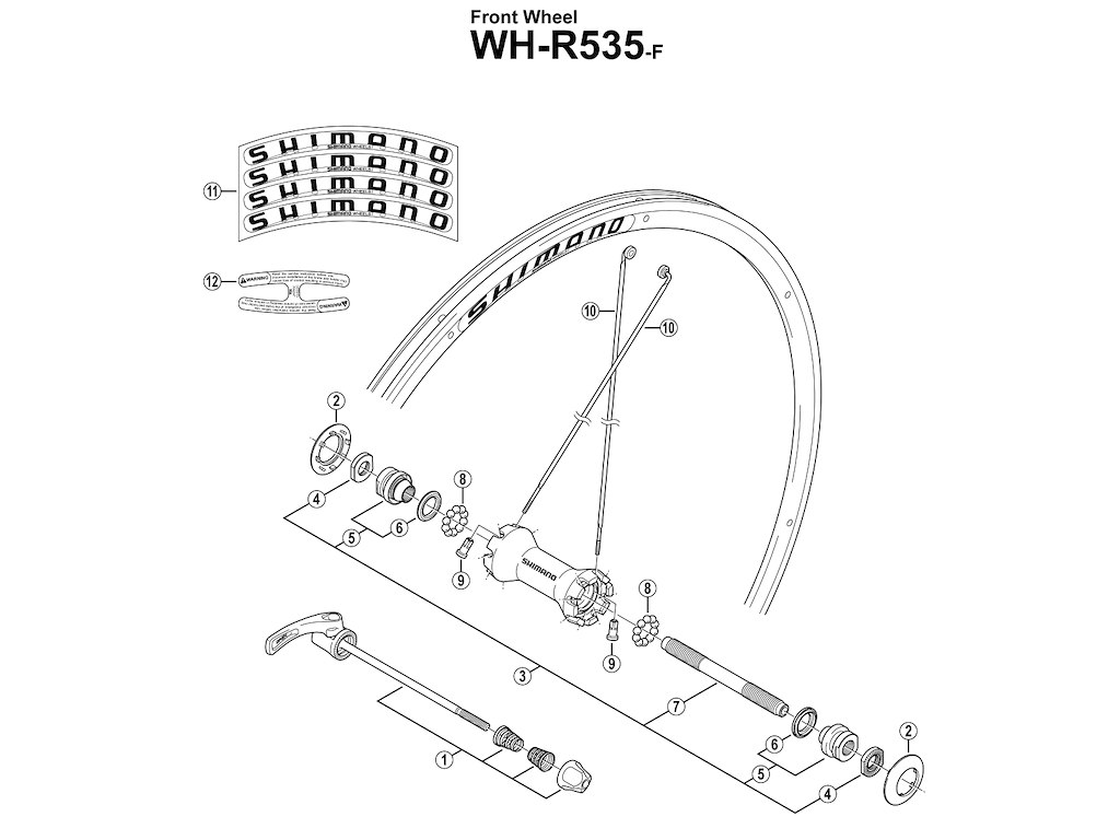 Shimano Konus M10x20,6mm Til Forhjul Model Wh R535 F fra Pro