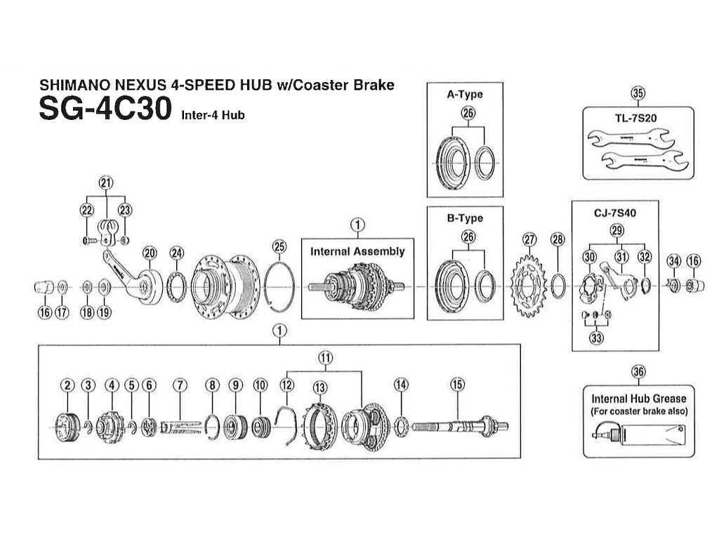 Nexus  4 Griber Til Sg 4c30 B Type fra Shimano