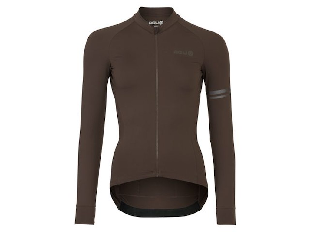 Performance Solid Jersey   Cykeltrøje   Lange ærmer   Dame   Ground Coffee   Xl fra Agu