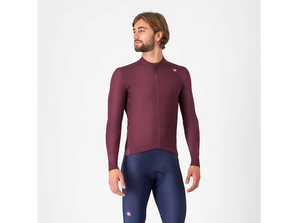Espresso Thermal Jersey   Cykeltrøje   Lange ærmer   Deep Bordeaux   Xs fra Castelli