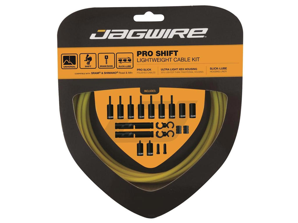 Pro Shift   2x Gearkabel Sæt   Road Mtb   Gul fra Jagwire