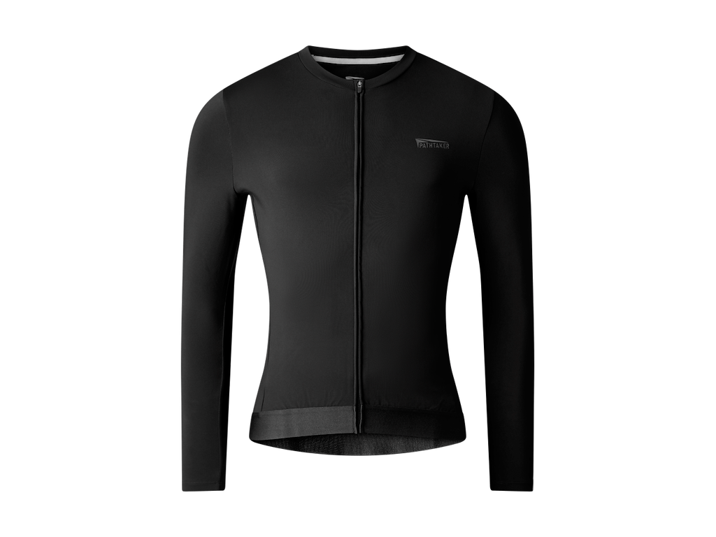 Thermal Bike Jersey   Cykeltrøje M Lange ærmer   Herre   Sort   M fra Pathtaker