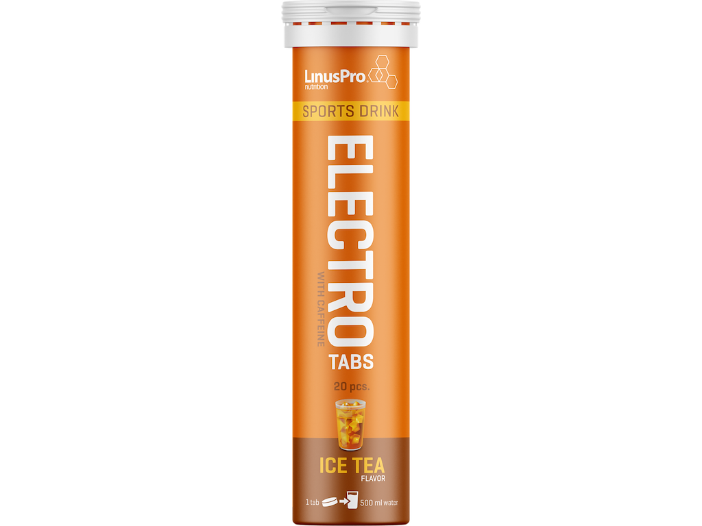 Elektrolyt Tabs   Ice Tea Med Koffein   20 Tabs fra Linuspro