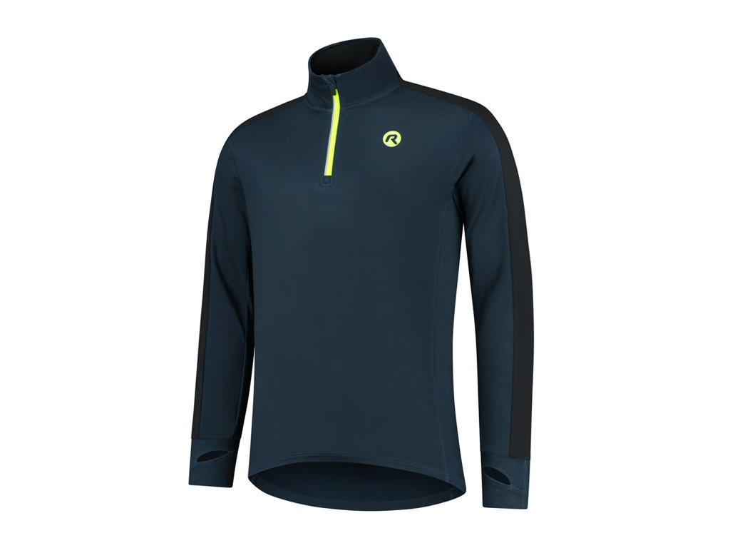 Electro   Sports T Shirt   Lange ærmer   Dynaflex   Blå Sort Flour   Str. S fra Rogelli