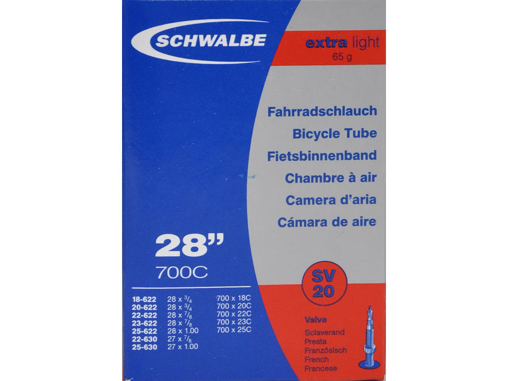 Slange 700x18 25c X Light Med Racer Ventil Sv20 fra Schwalbe