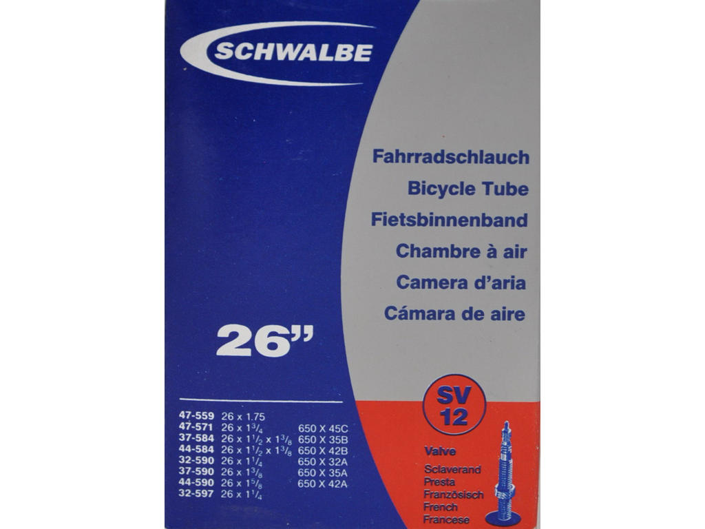 Slange 26 X 1. 3 8 Med Racer Ventil Sv12 fra Schwalbe
