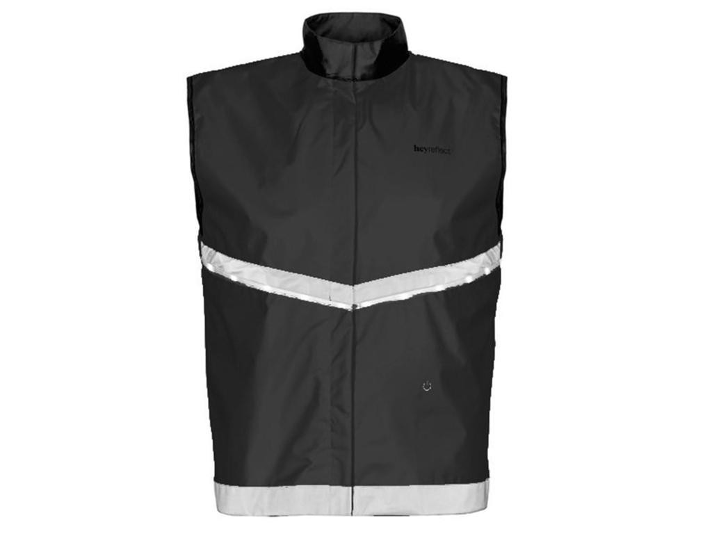 Refleksvest Med Led Lys   Sort   Str. Xl fra Heyreflect