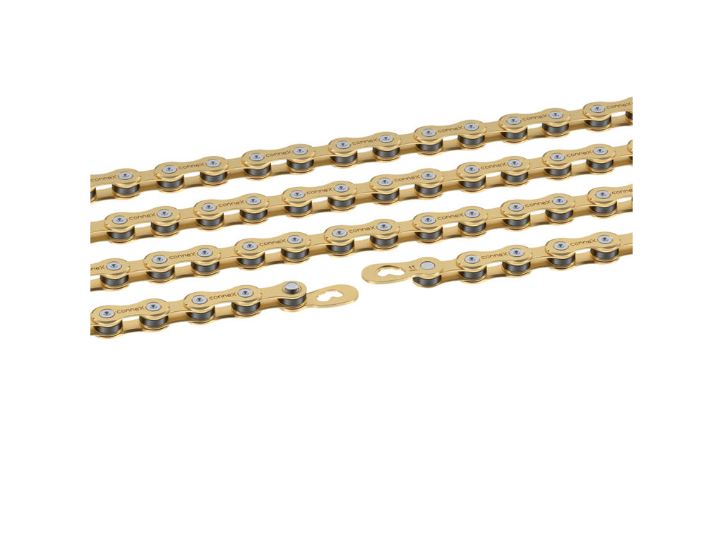 Kæde 11s8 Gold   Til 11 Gear   118 Led   Inklusiv Samleled fra Connex