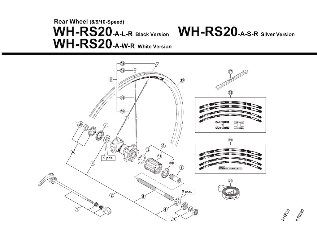 Eger Til Baghjul Model Wh Rs20 A   302mm Lang   Sølv fra Shimano