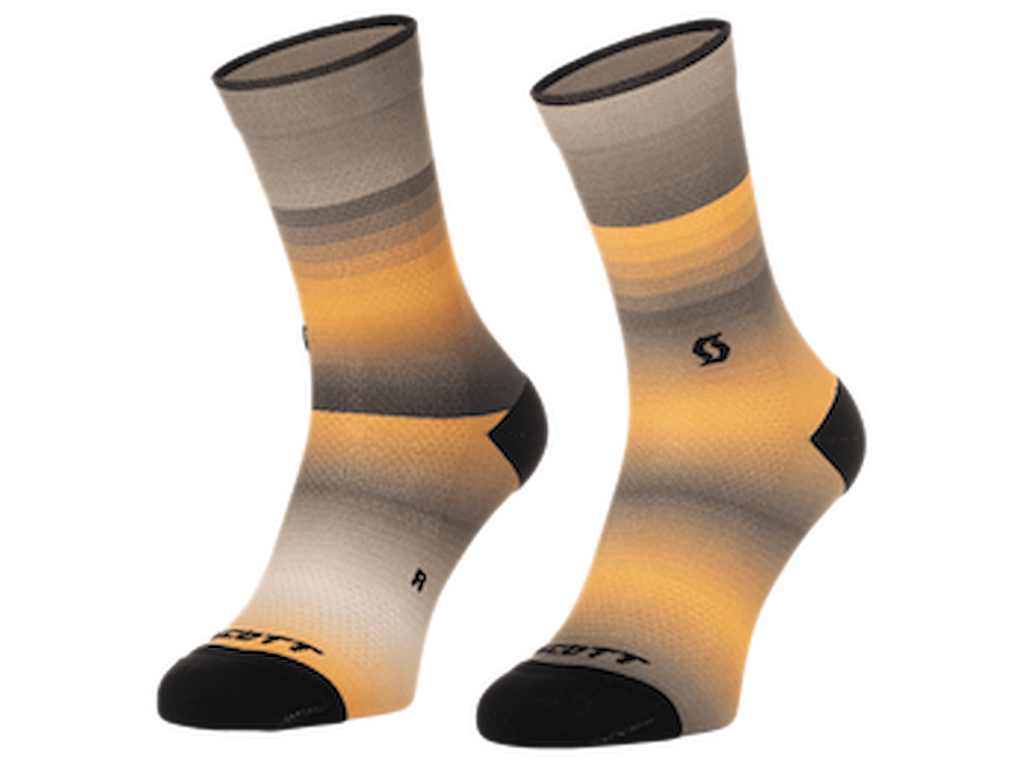 Crew Gradient Stripes   Cykelstrømper   Beige Orange   Str. 36 38 (s) fra Scott