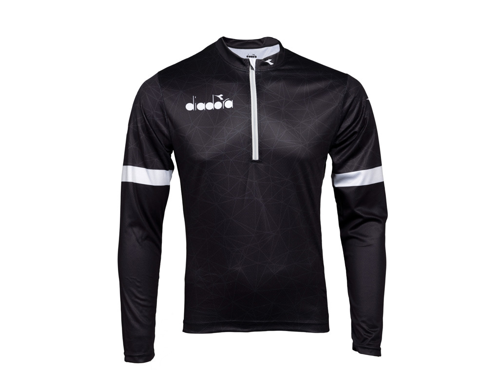 Valter   Cykeltrøje Med Lange ærmer   Str. L   Sort Med Hvid fra Diadora