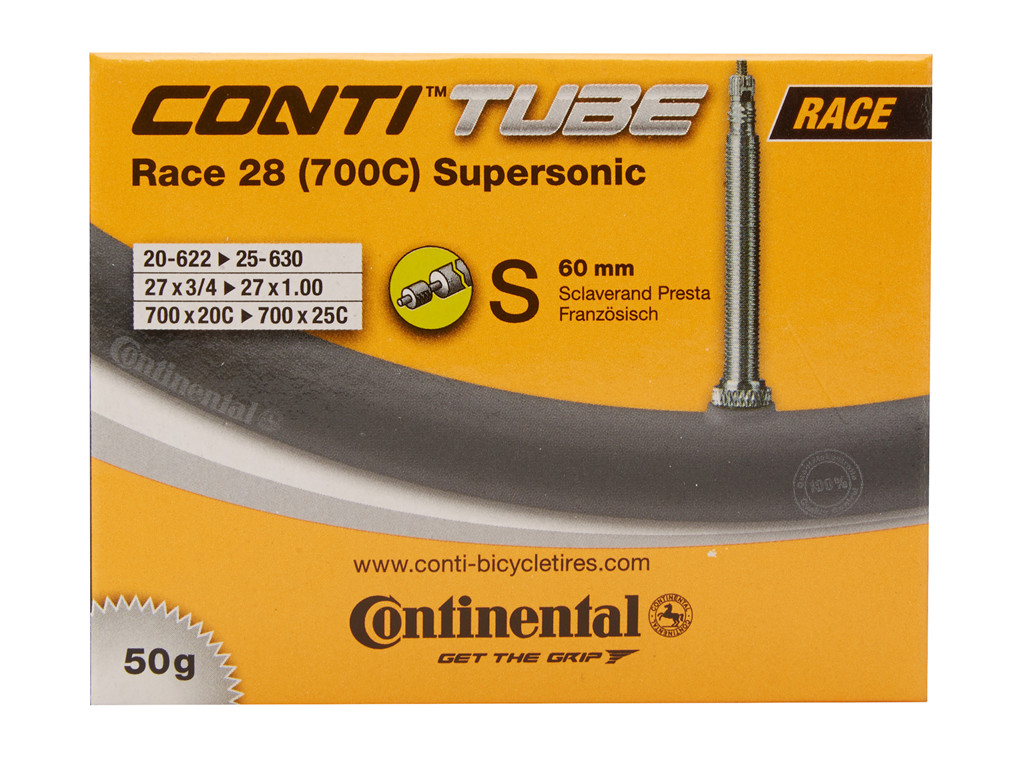 Race 28 Supersonic   Cykelslange   Str. 700x20 25c   60 Mm Racerventil fra Continental