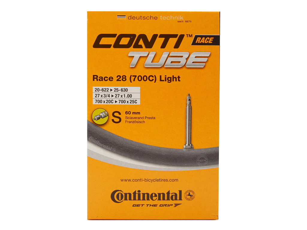 Race 28 Light   Cykelslange   Str. 700x20 25c   60 Mm Racerventil fra Continental