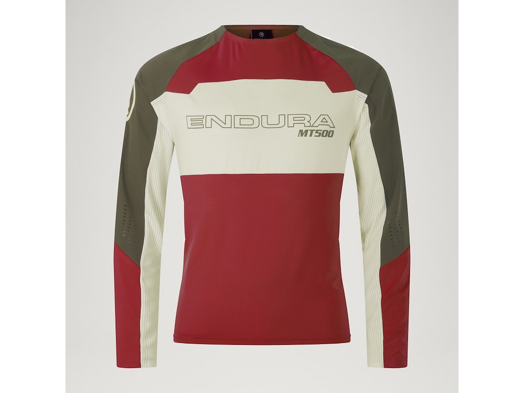 Mt500 Burner   Jersey   Lange ærmer   Rød Hvid Grøn   Xl fra Endura