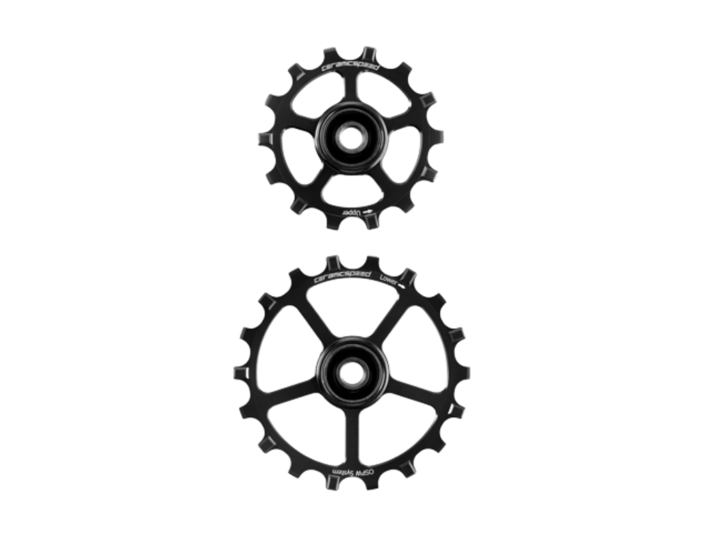 Keramisk Oversized Pulleyhjul   14+18   Sort fra Ceramicspeed