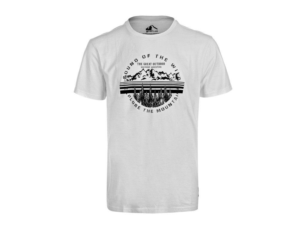 Korbin M O Neck Printed T Shirt   T Shirt   White   Str. M fra Whistler