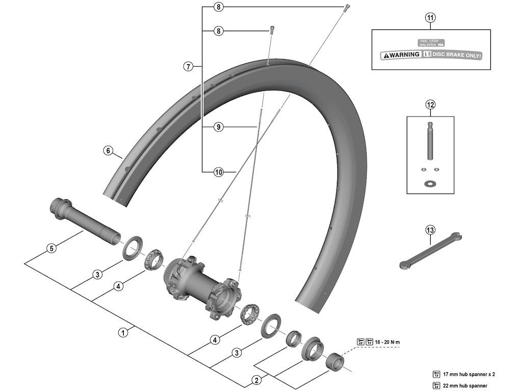 Dura Ace Aksel Enhed Til Forhjul Model Wh R9270 C50 Tu F fra Shimano