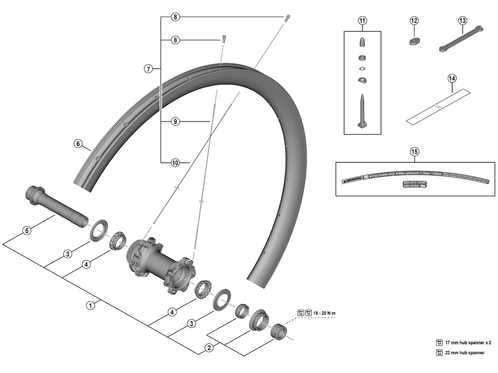 Dura Ace Ventil Enhed Til Hjul Model Wh R9270 C36 For  Eller Bag fra Shimano