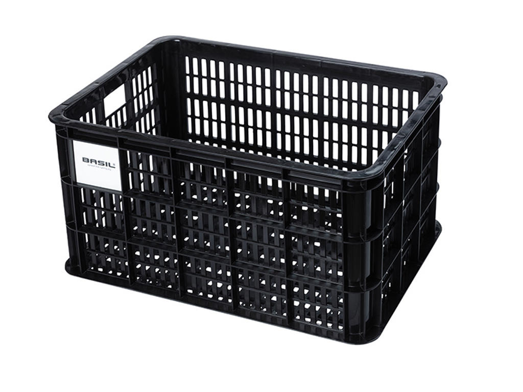 Crate L   Plast Kurv   Til Opbevaring Eller Bagagebærer   Sort   95% Recycled Material fra Basil