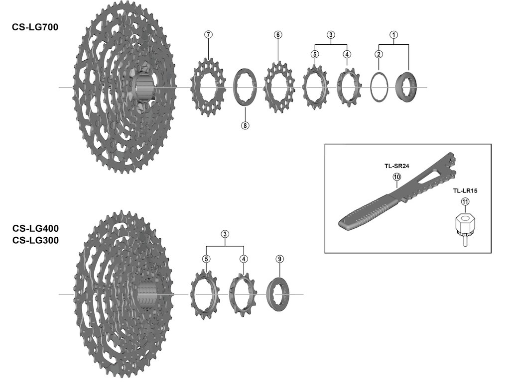 Linkglide Tandhjul 17 Tands Til Kassette Model Cs Lg700 11 Gear fra Shimano
