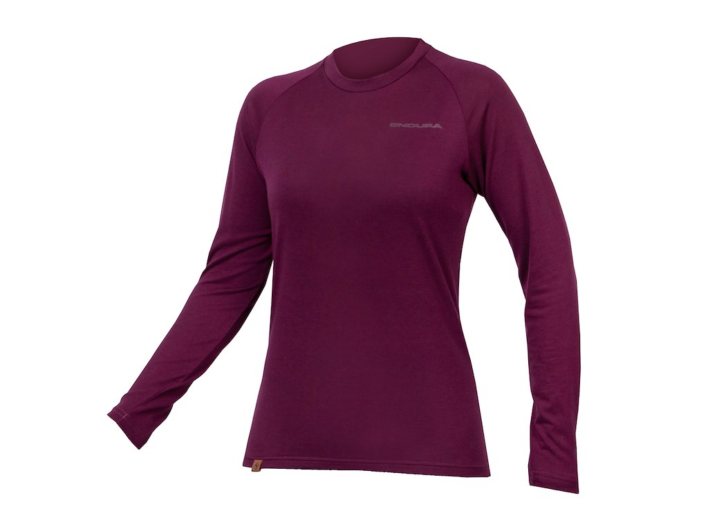Womens Baabaa Bland Ls Baselayer   Baselayer   Aubergine   L fra Endura