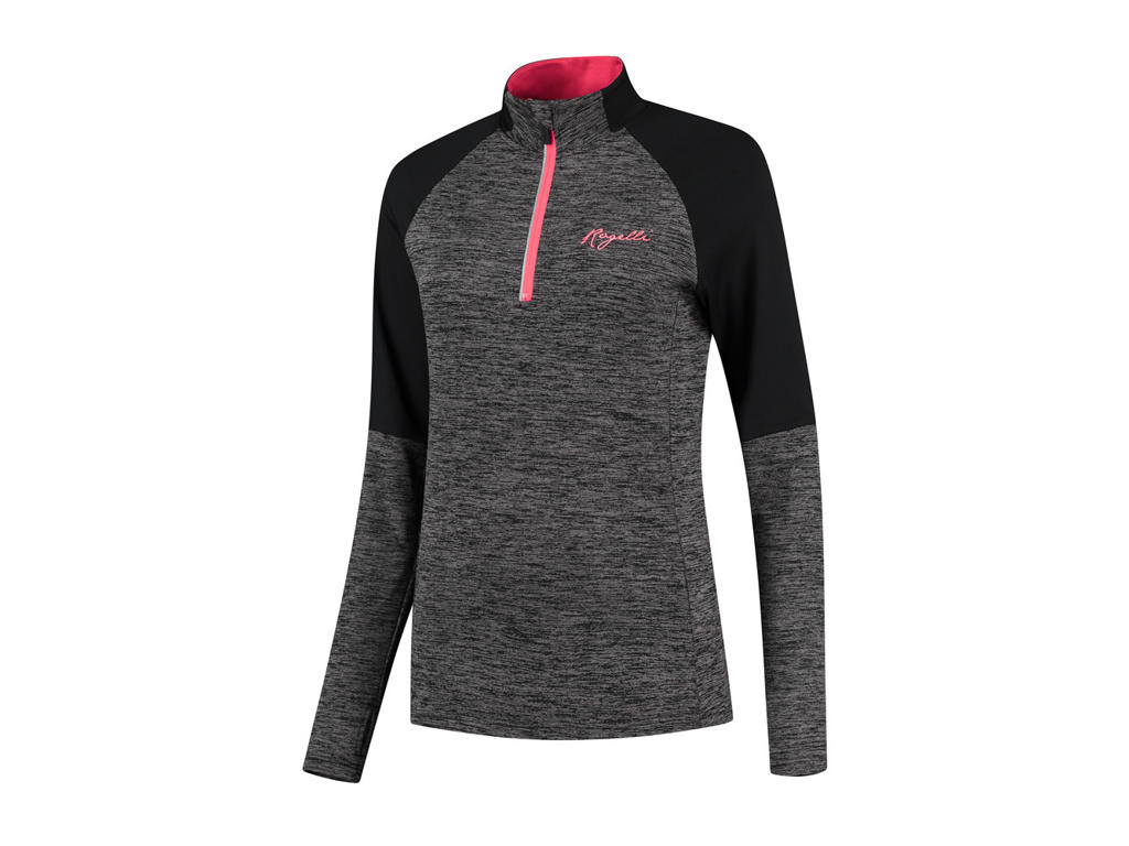 Enjoy   Sports T Shirt Dame   Lange ærmer   Melange Sort Pink   Str. Xs fra Rogelli