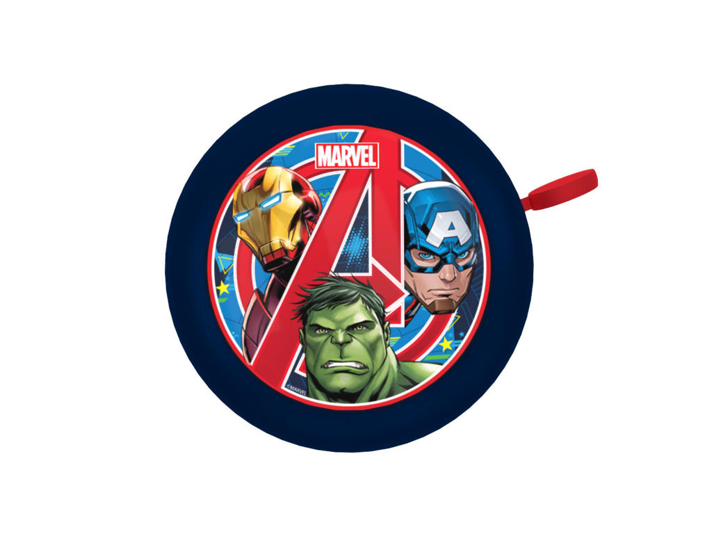 Avengers   Ringeklokke Til Børnecykel   Blå Rød    Str. ø55mm fra Seven
