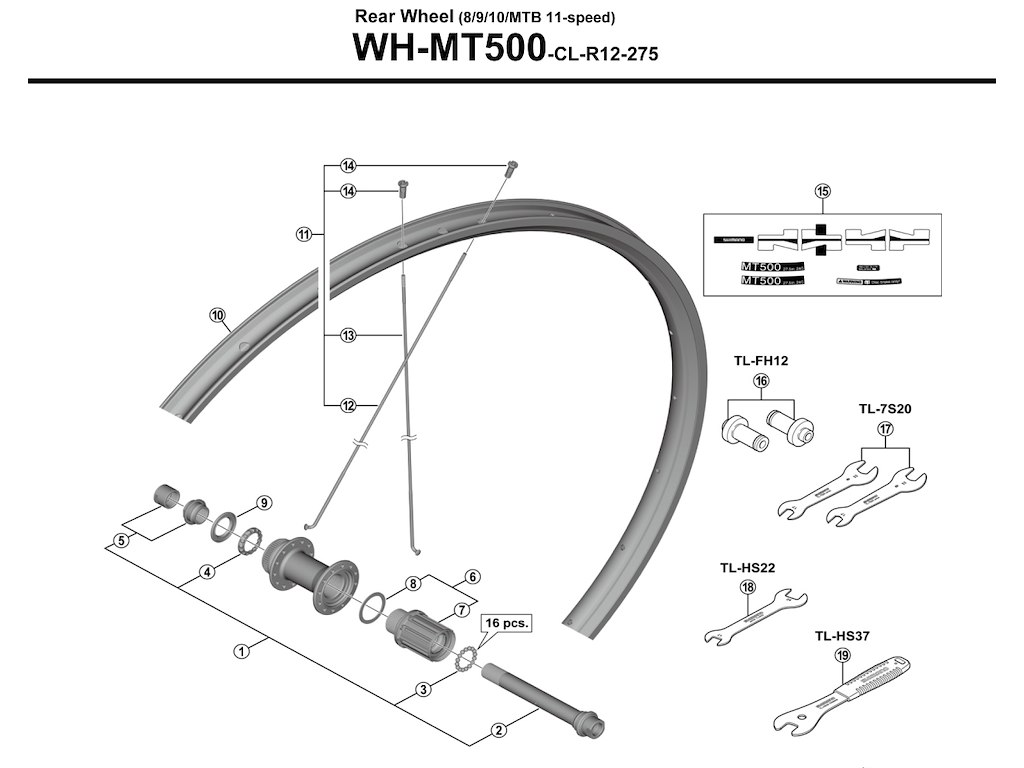 Eger 272mm Lang Til Baghjul Model Wh Mt500 Cl R12 275 fra Shimano