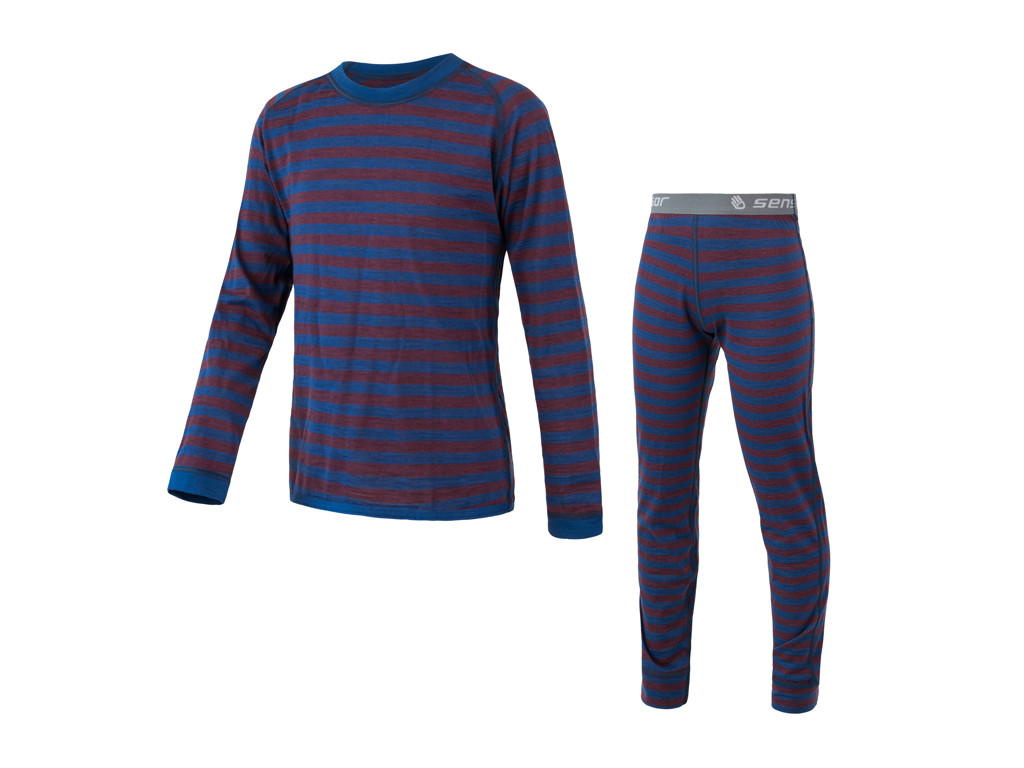 Merino Air Set Jr   Skiundertøj Til Børn   Merino Uld   Blå Og Rød   Str. 90 fra Sensor