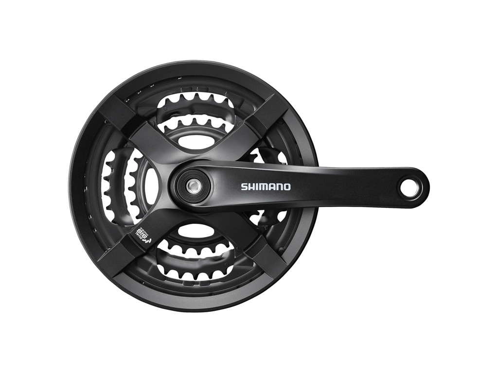 Fc Ty501   Kranksæt Trippel 48 38 28 Tands   175mm Pedalarme   Med Chain Guard fra Shimano